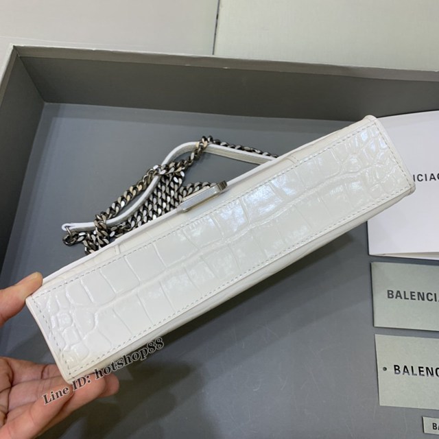 Balenciaga專櫃爆款鱷魚紋鏈條包女士肩背包 巴黎世家沙漏鏈條斜挎包 fyj1886